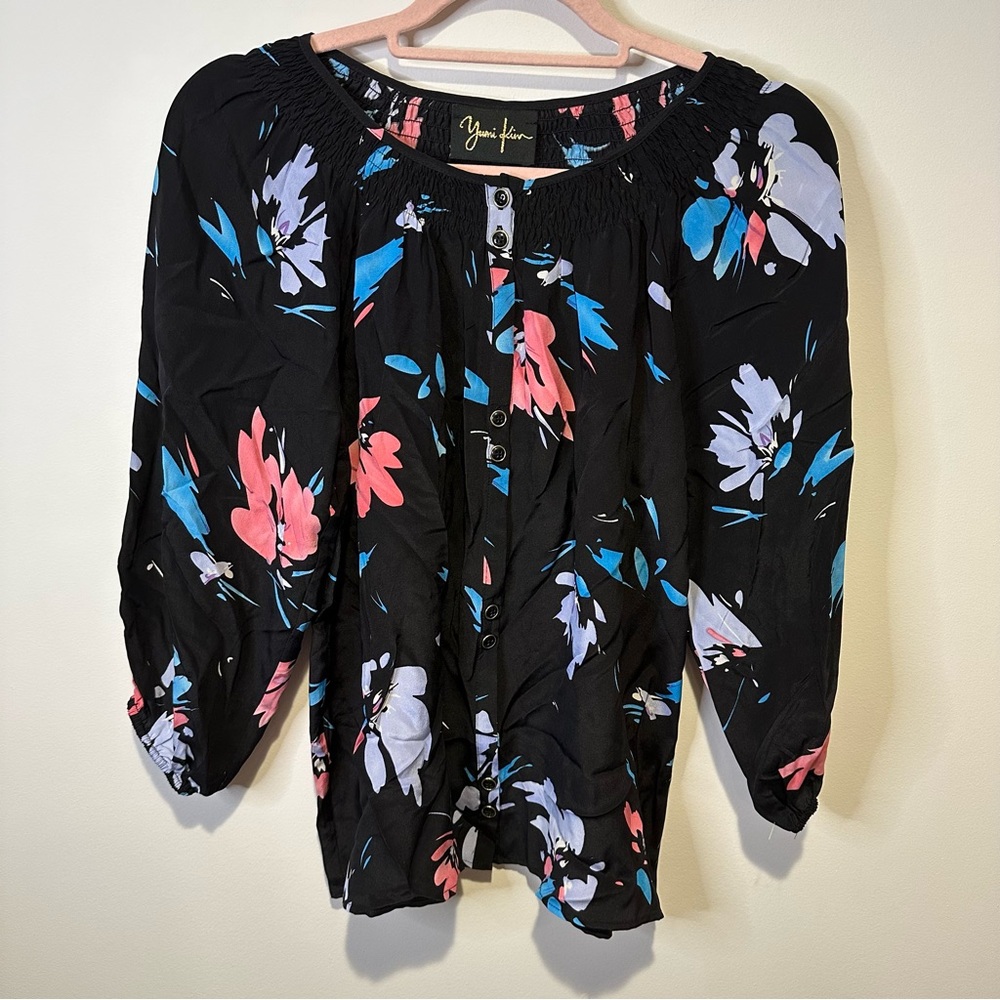 yumi kim floral blouse size extra small